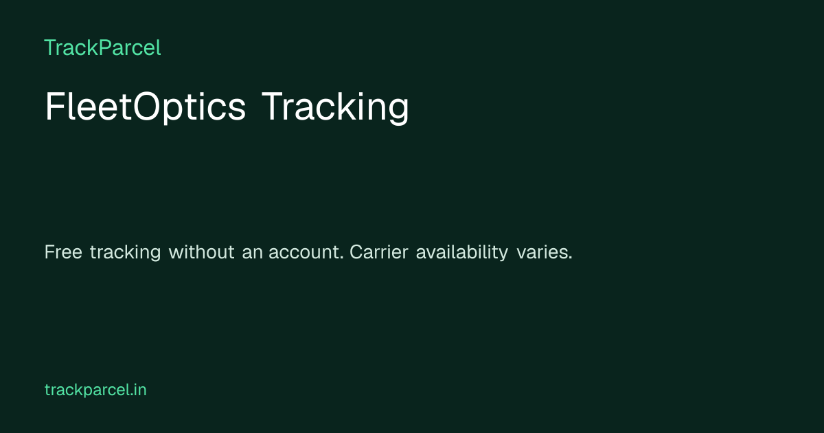 FleetOptics Tracking - Track Shipment Status Online | TrackParcel